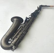 New Japan suzuki Retro Eb Alto Saxophone Unique Matte Black Nickel Plated Carved Surface E Flat Instrument Sax With Case