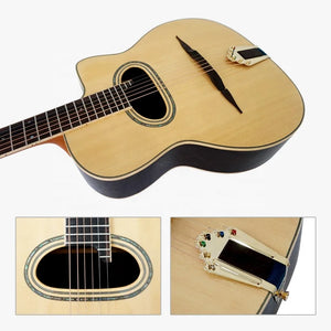 Aiersi brand handmade professionals playable gloss finish D hole arch top steel string gypsy jazz Manouche acoustic guitar