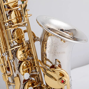 Brand NEW A-WO37 Alto Saxophone Nickel Plated Gold Key Professional Sax Mouthpiece With Case and Accessories