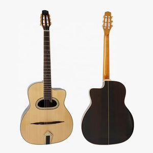 Aiersi brand handmade professionals playable gloss finish D hole arch top steel string gypsy jazz Manouche acoustic guitar