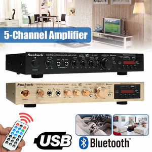 298B Bluetooth 2.0 Canal 2000 W 5 Canal Audio amplificateur de puissance 220 V AV Amp Haut-Parleur avec télécommande Soutien FM USB cartes sd - Artmusiclitte/Artmusics Relays -  - 