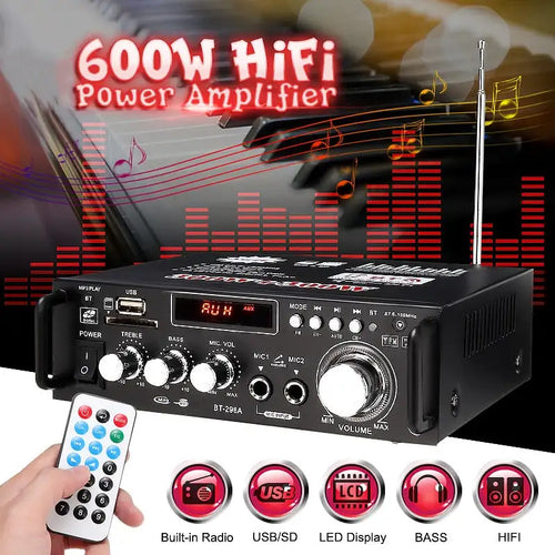 600 w Amplificateurs Home Audio Bluetooth Amplificateur amplificateur de basse Home Cinéma système Audio mini amplificateur Professionnel - Artmusiclitte/Artmusics Relays -  - 