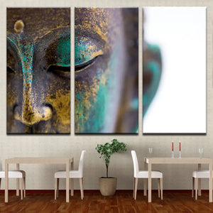 Canvas Paintings Wall Art Home Decor 3 Pieces Buddha Statue Face Pictures Home Decor HD Prints Poster For Living Room Framework - Artmusiclitte/Artmusics Relays - Painting & Calligraphy - 