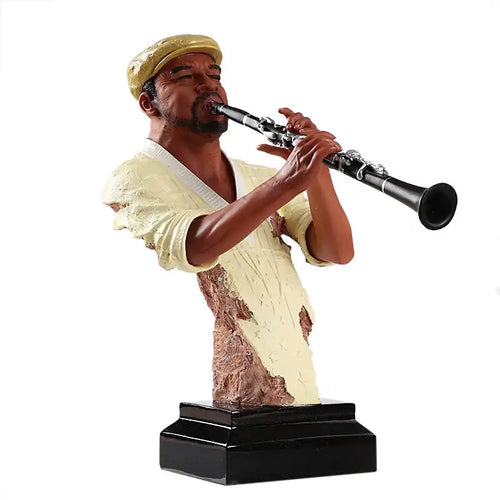 Abstract Pub Clarinet Player Bust Handmade Resin Instrumentalist Statue Musician Decor Souvenir Gift Craft Ornament Furnishing - Artmusiclitte/Artmusics Relays -  - 