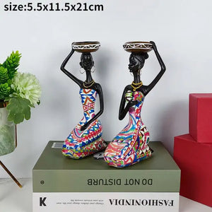 African Woman Statue Resin Ornaments African Musicians Sculpture Home Decoration Creative Ornaments House Decor Ornaments Gifts - Artmusiclitte/Artmusics Relays -  - 