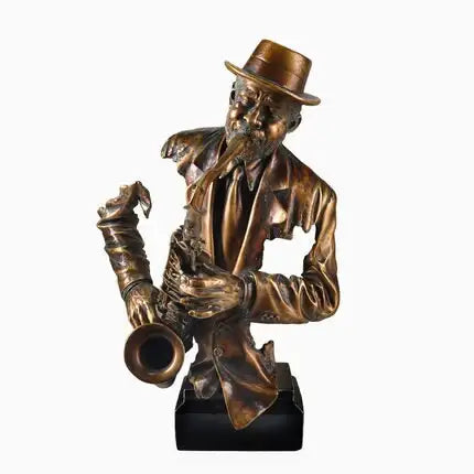 Ali textiles 57cm Modern Music Saxophone Bust Statue Abstract Figure Musician Figurine Resin Art&Craft Home Decoration - Artmusiclitte/Artmusics Relays -  - 