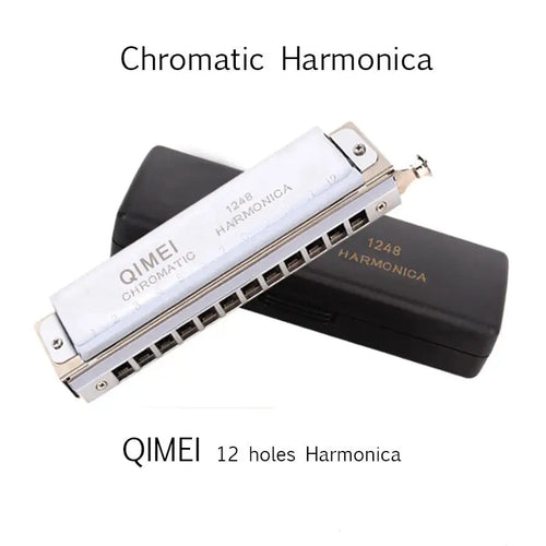 Chromatique Harmonica QIMEI 12 Trous/48 Tons Orgue à Bouche Professionnel Instrument à Vent Musical débutant Étudiant Carré Peigne C1-D4 - Artmusiclitte/Artmusics Relays -  - 