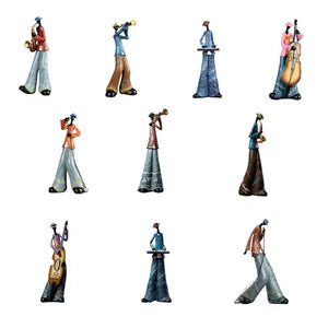 Creative Jazz Band Resin Statue American Style Vintage Musicians Saxophone Player Sculpture Figurine Artwork Bar Decor - Artmusiclitte/Artmusics Relays -  - 