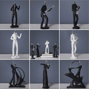 ERMAKOVA Modern Abstract Resin Music Band Figurine Musician Sculpture Musical Instrument Statue Home Office Living Room Decor - Artmusiclitte/Artmusics Relays -  - 