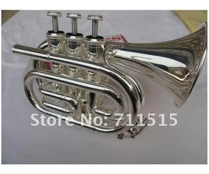 Fidélité trompette de poche Bb Surface argent plaqué laiton plaqué Instruments de musique professionnelle tuba Trompeta Instruments - Artmusiclitte/Artmusics Relays -  - 