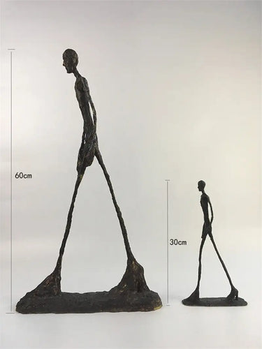 Giacometti chaud artisanat fait à la main en laiton personnage Statue marche homme personne solitaire marcheur Sculpture décoration de la maison bureau décor - Artmusiclitte/Artmusics Relays -  - 