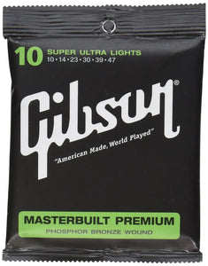Gibson SAG-MB10 Masterbuilt Premium Phosphor Bronze Acoustic Guitar Strings, Super Ultra Light, 010-047 - Artmusiclitte/Artmusics Relays -  - 