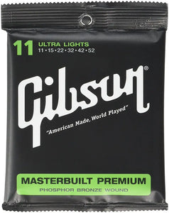 Gibson SAG-MB11 Masterbuilt Premium Phosphor Bronze Acoustic Guitar Strings, Ultra Light, 011-052 - Artmusiclitte/Artmusics Relays -  - 