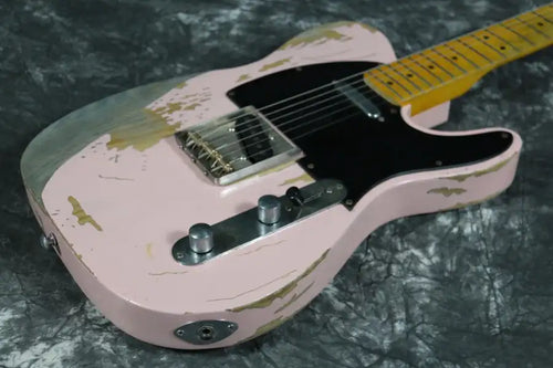 Light pink relic guitar guitarra handmade relic heirloom collector electric guitar chrome hardware guitar free shipping - Artmusiclitte/Artmusics Relays - 100005510 - 