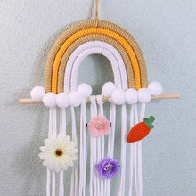 Handmade Hair Clips Bow Holder For Girls Jewelry Macrame Color Woven Wall Hanging Tapestry Baby Room Decor Hanging - Artmusiclitte/Artmusics Relays -  - 