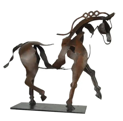 Dropshipping Art Metal Horse Statue Decor Handmade Modern Horse Sculpture Handicraft  Metal Statue Decorations Gift - Artmusiclitte/Artmusics Relays -  - 