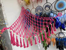 Boho Style Beige Handmade Woven Toy Storage With Beads Hanging Tassels Macrame Hammock - Artmusiclitte/Artmusics Relays -  - 