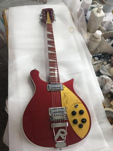 Guitare électrique 12 cordes Ricken 660, peinture rouge cerise avec queue 