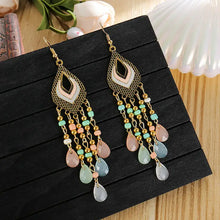 Bohemian Ethnic Style Vintage Bronze Alloy Handmade Beads Tassel Long Earrings for Women - Artmusiclitte/Artmusics Relays -  - 