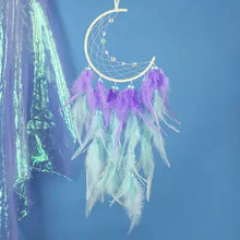 Natural Crafts Handmade Home Moon Macrame   Feather Dream Catcher Crystals Led Tapestry   Room Decor For Girls Accessories - Artmusiclitte/Artmusics Relays -  - 