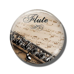 Flute and Music 30MM Glass Refrigerator Magnets violin Saxophone guitar Musical notes Magnetic Stickers for Fridge Musician gift - Artmusiclitte/Artmusics Relays -  - 