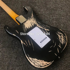 Inventory, antique relic guitars, nitro paint black, hand-carved, real photos, do old restoring ancient ways, free shipping - Artmusiclitte/Artmusics Relays - 100005510 - 