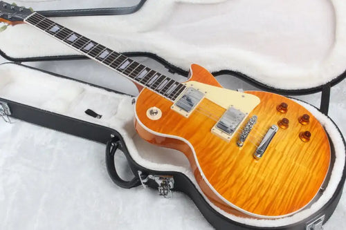 In stock 1959 r9 honey burst LP style standard best tiger fire electric guitar High quality guitar Custom Shop free shipping! - Artmusiclitte/Artmusics Relays -  - 1959, best, burst, Custom, electric, fire, free, guitar, High, honey, In, LP, quality, shipping, Shop, standard, stock, style, tiger