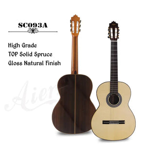 Factory wholesale sale Aiersi Brand Gloss Finish All Solid Solid Spruce Top Classical Guitar Vintage nylon string instrument - Artmusiclitte/Artmusics Relays -  - 