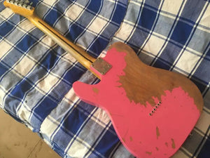 Biggest handcraft relic studio.aged pink electric guitar handmade relic guitar Ash body old hardware - Artmusiclitte/Artmusics Relays - 100005510 - 