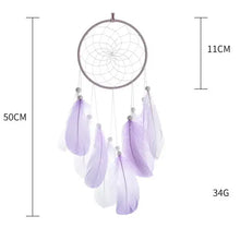 Nordic Indian Handmade Wind Chimes Blue Dream Catcher Macrame Feather Accessories Hanging Room Home Decor For Girls - Artmusiclitte/Artmusics Relays -  - 