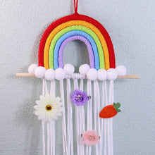 Handmade Hair Clips Bow Holder For Girls Jewelry Macrame Color Woven Wall Hanging Tapestry Baby Room Decor Hanging - Artmusiclitte/Artmusics Relays -  - 
