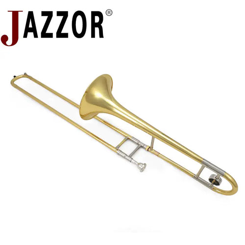 JAZZOR JBSL-710 B ténor Plat trombone avec le porte-parole avec cas, gants, or instruments à vent en cuivre - Artmusiclitte/Artmusics Relays -  - 