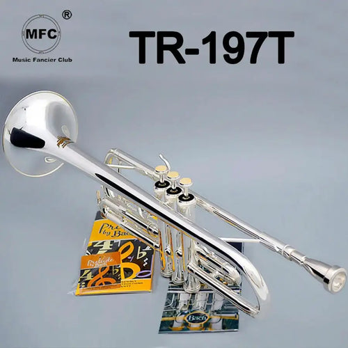 Marque Nouveau Vincent Shrotenbach Stradivarius Professionnel Bb Trompettes TR-197T Argent Plaqué Embouchure Trompette Accessoires Cas - Artmusiclitte/Artmusics Relays -  - 