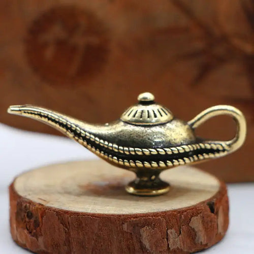 Handmade pure brass Aladdin magic lamp key personality small pendant pendant creative gift jewelry - Artmusiclitte/Artmusics Relays -  - 
