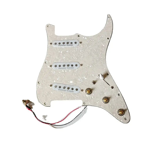 Upgrade Loaded SSS Strat Pickgaurd 7 Way Switch White Seymour Duncan SSL Pickups Multifunction Switch Sutiable for Fender Guitar - Artmusiclitte/Artmusics Relays -  - 