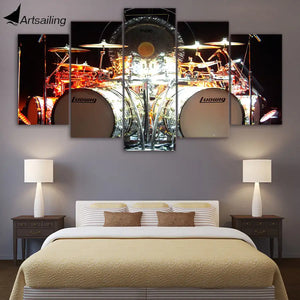 5 Piece Canvas Art Music drums kit HD Printed Wall Art Home Decor Canvas Painting Picture Poster Prints Free Shipping CU-1399A - Artmusiclitte/Artmusics Relays - Painting & Calligraphy - 