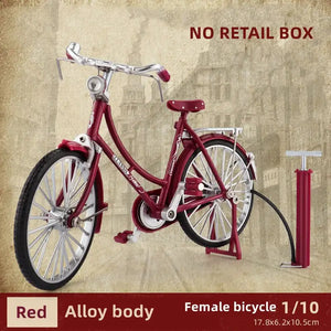 1:10 Scale Simulation Diecast Bicycle Vintage Urban City Bike Figurine Bicycle Art Sculpture Stand Stable Alloy Home Decor Craft - Artmusiclitte/Artmusics Relays -  - 