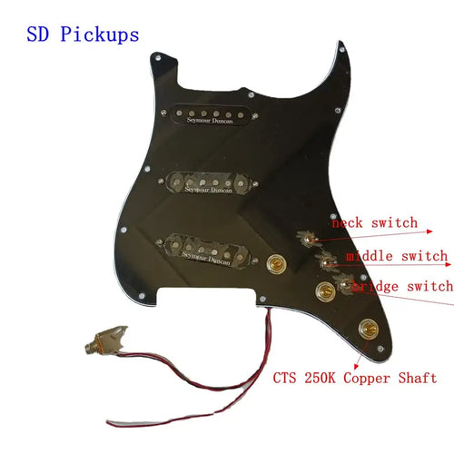 Upgrade SSS Prewired Strat Pickgaurd Black Seymour Duncan SSL1 Pickups 3 Way Switch Sutiable for Fender Style Guitar - Artmusiclitte/Artmusics Relays -  - 