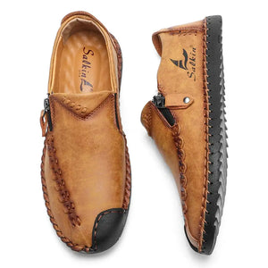 New Fashion Men's Handmade Soft Genuine Leather Shoes Outdoor Waterproof Anti Slip Casual Mens Slip-on Shoe - Artmusiclitte/Artmusics Relays -  - 