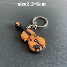 musical Instrument Keychain Silicone Guitar Piano Saxophone Key Chain Backpack Car Ornament Musician Jewelry piano souvenir - Artmusiclitte/Artmusics Relays -  - 