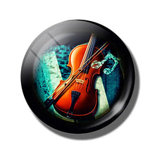 Flute and Music 30MM Glass Refrigerator Magnets violin Saxophone guitar Musical notes Magnetic Stickers for Fridge Musician gift - Artmusiclitte/Artmusics Relays -  - 