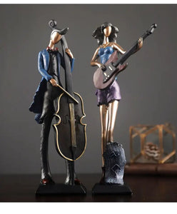 Retro Musical Instrument Statue Modern Art Craftwork Saxophone Violin Cello Guitar Sculpture Decorations for Home TV Cabinet - Artmusiclitte/Artmusics Relays -  - 