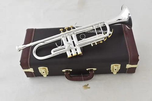 Trompette NOUVEAU Bach Argent-plaqué corps clé d'or LT190S-85 B plat professionnel trompette cloche Top instruments de musique En Laiton - Artmusiclitte/Artmusics Relays -  - 