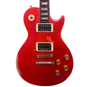Sawtooth Americana Relic Series LP Electric Guitar with Pro Series LP Body Style Hardcase, Cherry Flame - Artmusiclitte/Artmusics Relays -  - Americana, Body, Cherry, Electric, Flame, Guitar, Hardcase, LP, Pro, Relic, Sawtooth, Series, Style, with