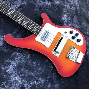 cherry red 4-string 4003 bass guitar custom 4 strings Chinese made basse guitare with shark pin inlays - Artmusiclitte/Artmusics Relays -  - 