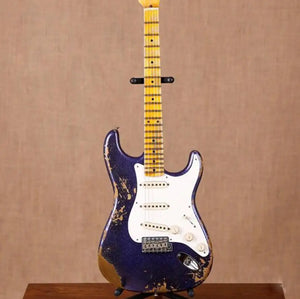 Custom John Cruz & John Mayer MasterBuilt Heavy Relic Metallic Blue Sparkle ST Electric Guitar Vintage Klusion Tuners, Aged Chrome Hardware - Artmusiclitte/Artmusics Relays -  - 