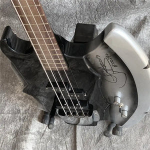 4 Strings GENE SIMMONS AXE Signature Black Electric Bass Guitar Irregular Shape China Guitars, Custom Hand Made Basses - Artmusiclitte/Artmusics Relays -  - 